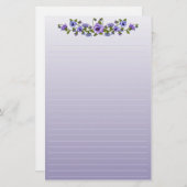 パープルパンジーフローラブーケ 便箋 (正面/裏面)