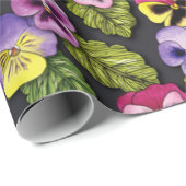 パープルパンジーフローラ包装紙 ラッピングペーパー (ロールコーナー)