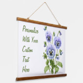 パープルパンジーフローラ植物学パーソナライズされた術 吊り下げ型タペストリー (傾斜あり)