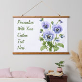 パープルパンジーフローラ植物学パーソナライズされた術 吊り下げ型タペストリー (寝室)