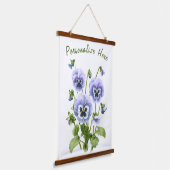 パープルパンジーフローラ植物学パーソナライズされた術 吊り下げ型タペストリー (傾斜あり)