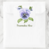 パープルパンジーフローラ植物芸術 スクエアシール (バッグ)