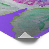 パープルパンジーフローラ花水彩ポスター ポスター (角)