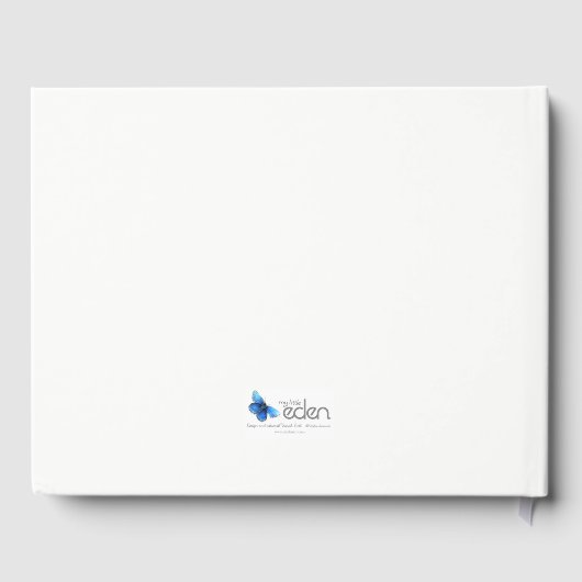 パープルパンジーリースウォーター結婚カラーのゲストブック ゲストブック (裏面)