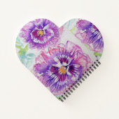 パープルパンジー愛あなたパンジーフローラ名 ノートブック (裏面)