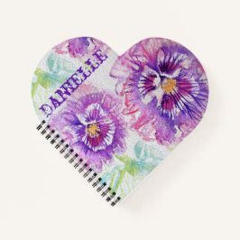 パープルパンジー愛あなたパンジーフローラ名 ノートブック