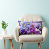 パープルパンジー枕 ランバークッション (椅子)