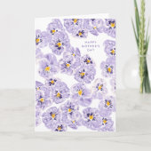 パープルパンジー母の日 サンキューカード (正面)