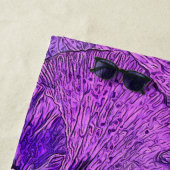 パープルパンジー絵画、抽象芸術、フローラアート ビーチタオル (インサイチュ)