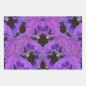 パープルパンジー絵画、抽象芸術、フローラアート ラッピングペーパーシート (正面3)