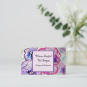パープルパンジー花水彩名刺 名刺 (スタンド正面)