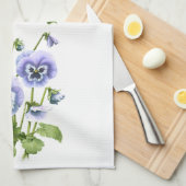 パープルパンジー キッチンタオル (四つ折り)