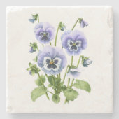 パープルパンジー ストーンコースター (正面)