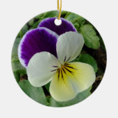 パープルパンジー セラミックオーナメント (正面)