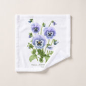 パープルパンジー バスタオルセット (ウォッシュタオル)