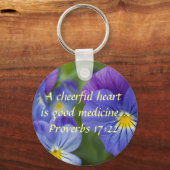 パープルパンジー – 陽気さ キーホルダー (正面)