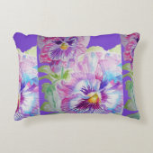 パープルパンスト花フローラデコールクッションアクア アクセントクッション (正面)