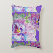 パープルパンスト花フローラデコールクッションアクア アクセントクッション (裏面(縦))