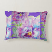 パープルパンスト花フローラデコールクッションアクア アクセントクッション (裏面)