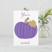 パープルパンプキンハロウィーン結婚式招待状 招待状 (スタンド正面)