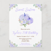 パープルパンプキンフラワー スウィート16 ポストカード (正面)