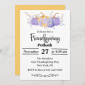 パープルパンプキンフレンドリーパーティの招待状 招待状 (正面/裏面)