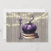 パープルパンプキンリハーサルディナー ウッドライト 招待状 (裏面)