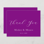 パープルパーソナライズされたさんありがとう ノートカード (正面/裏面)
