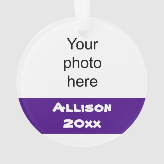 パープルパーソナライズされたとブラックのチアリーダーオーナメント オーナメント (裏面)