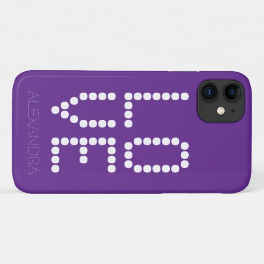 パープルパーソナライズされたに名前と愛の頭が切れるフォント Case-Mate iPhoneケース (裏面(横))