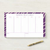 パープルパーソナライズされたウィークリークラススケジュール ポストイット (デスク)