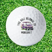 パープルパーソナライズされたウォーターカラーゴルフカート ゴルフボール