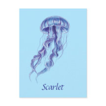 パープルパーソナライズされたクラゲイラストレーションデザイン