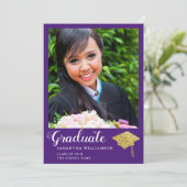 パープルパーソナライズされたクラス2025写真卒業 案内状 (スタンド正面)