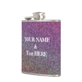 パープルパーソナライズされたグリッターカスタムYour Own Photo フラスク (左)