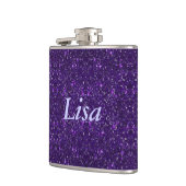 パープルパーソナライズされたグリッターフラスコ フラスク (左)