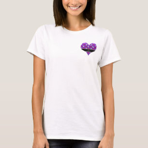 パープルパーソナライズされたグリッターペンギンハート Tシャツ