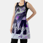 パープルパーソナライズされたグリッター大理石 エプロン (インサイチュ)