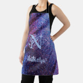 パープルパーソナライズされたグリッター エプロン (インサイチュ)