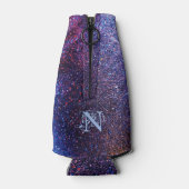 パープルパーソナライズされたグリッター ボトルクーラー (裏面)