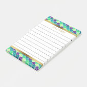 パープルパーソナライズされたグリーン金ゴールドメはかりで測ール4x6 ポストイット (アングル)