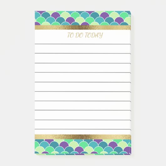 パープルパーソナライズされたグリーン金ゴールドメはかりで測ール4x6 ポストイット (正面)