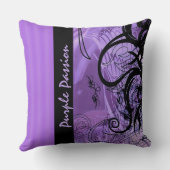 パープルパーソナライズされたゴシックパターン装飾用クッション クッション (裏面)