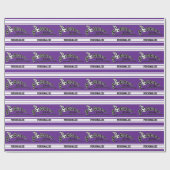 パープルパーソナライズされたサッカー ラッピングペーパー (フラット)