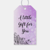 パープルパーソナライズされたサンキューギフトラベル ギフトタグ (裏面)