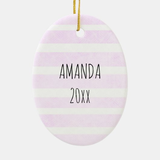 パープルパーソナライズされたジンジャーブレッドマンクリスマス セラミックオーナメント (裏面)