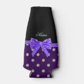 パープルパーソナライズされたダイヤモンドのパープルボウ ボトルクーラー (正面)