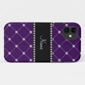 パープルパーソナライズされたダイヤモンドの名前 Case-Mate iPhoneケース (裏面(横))