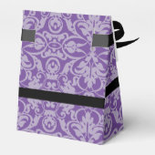 パープルパーソナライズされたダマスクパターンテントの好意ボックス フェイバーボックス (裏面サイド)