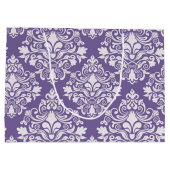 パープルパーソナライズされたダマスク抱き枕 ラージペーパーバッグ (裏面)